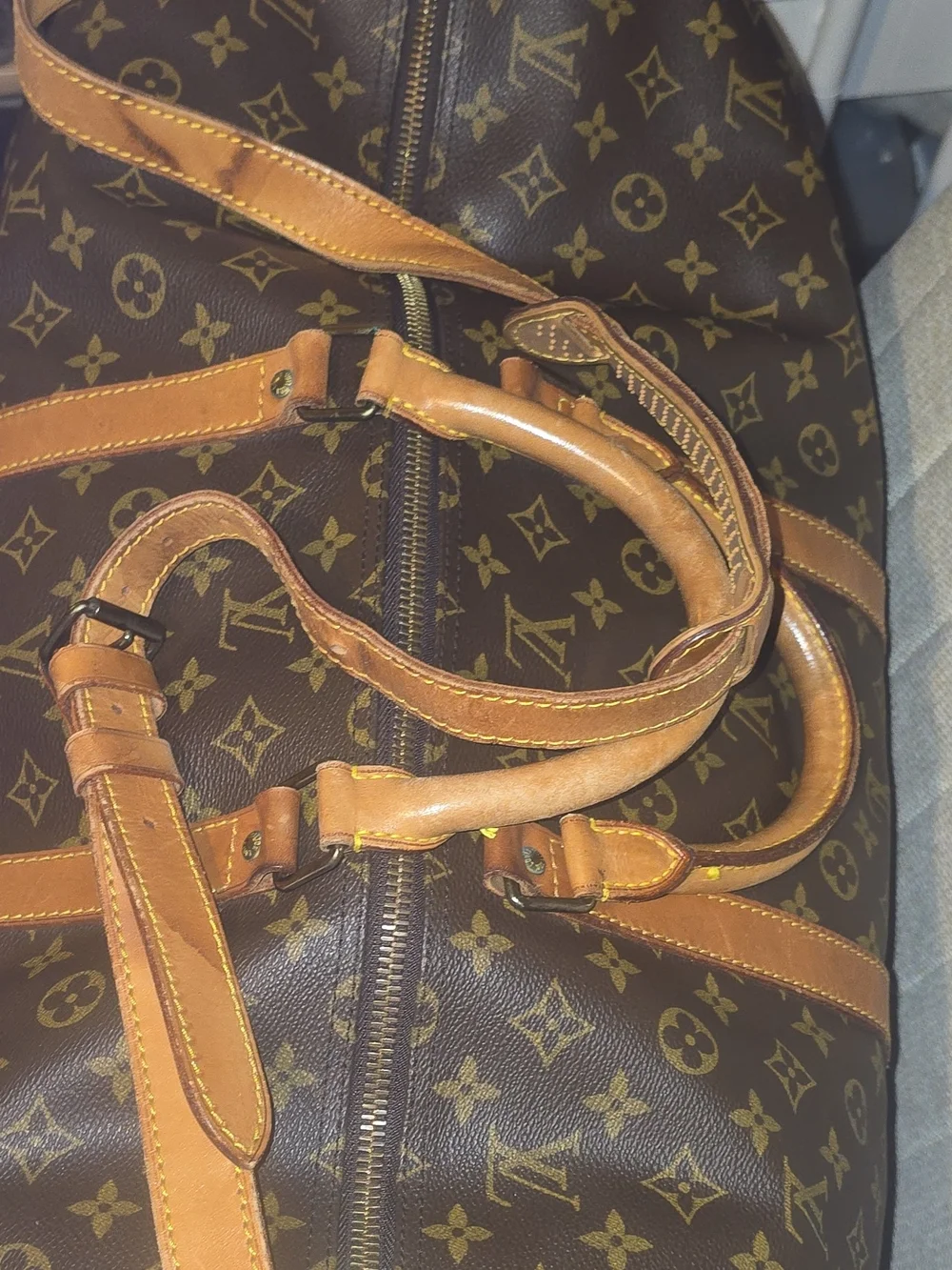 Authentic Louis Vuitton Keepall Bandoulière 60 Monogram Duffel Travel Bag Strap